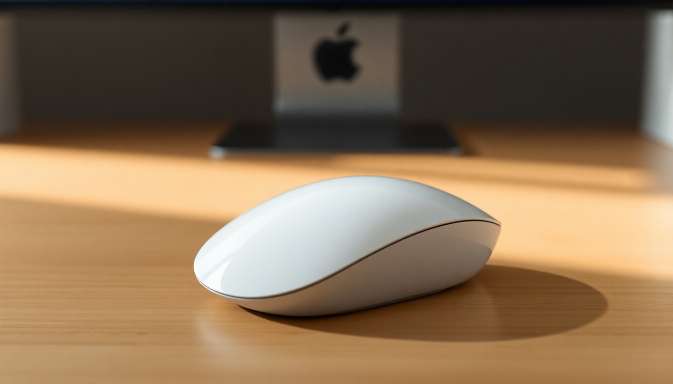 Apple Magic Mouse beyaz renkli üstten görünüm